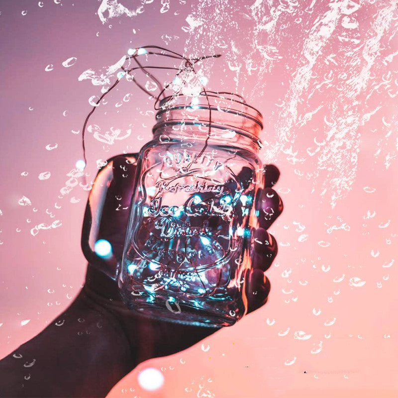 Copper wire light of light-emitting diode string.