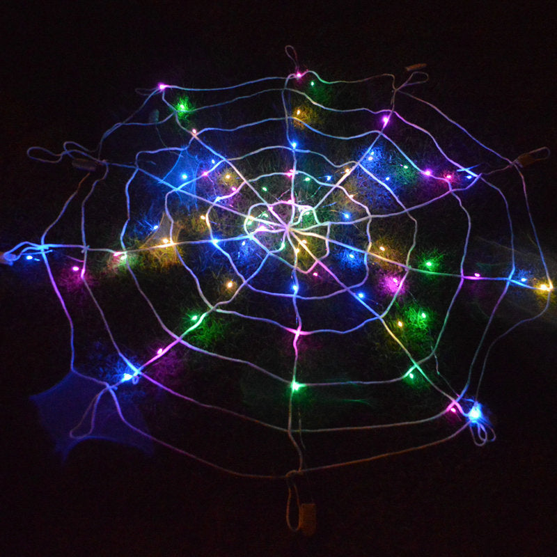 Halloween Ghost LED Glowing Spider Web