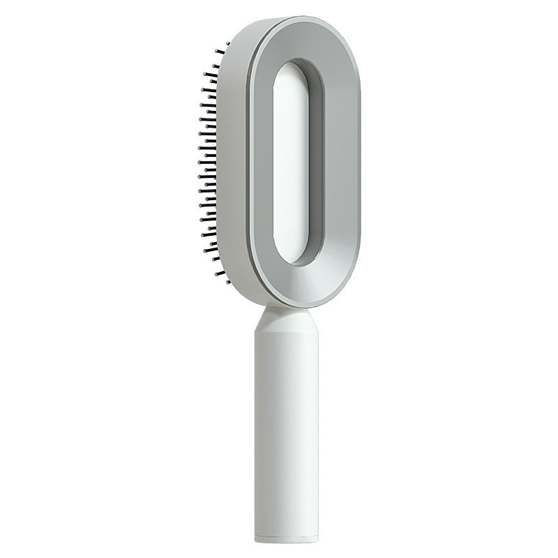 Self-cleaning hair brush for women