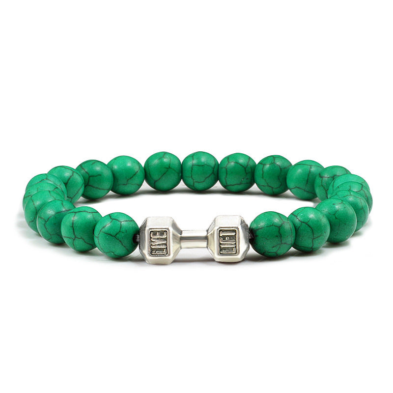 Turquoise Energy Gun Alloy Barbell Bracelet