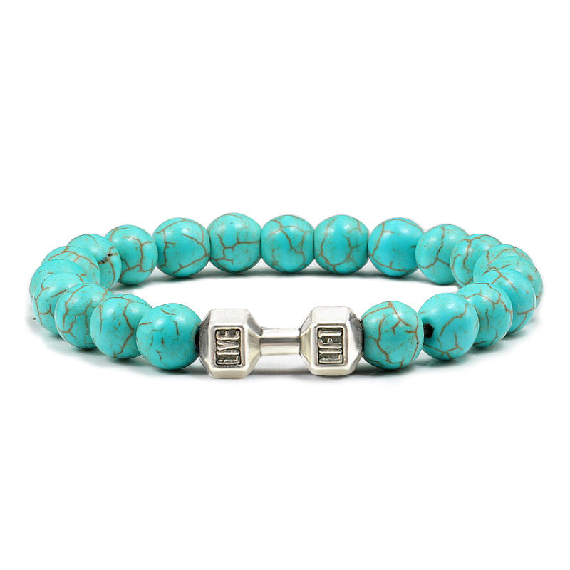 Turquoise Energy Gun Alloy Barbell Bracelet