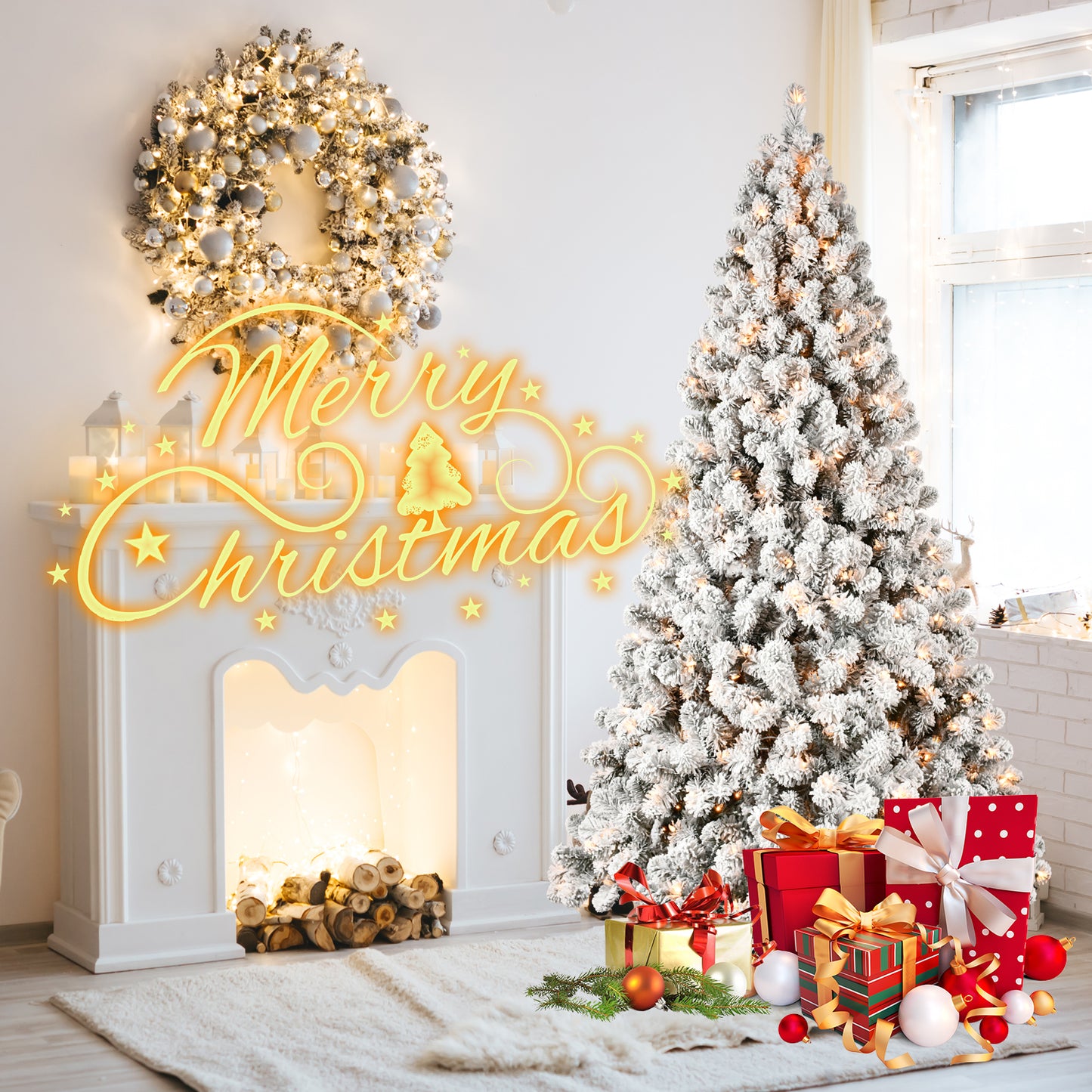 Stunning White Christmas Tree – Perfect for a Winter Wonderland!"