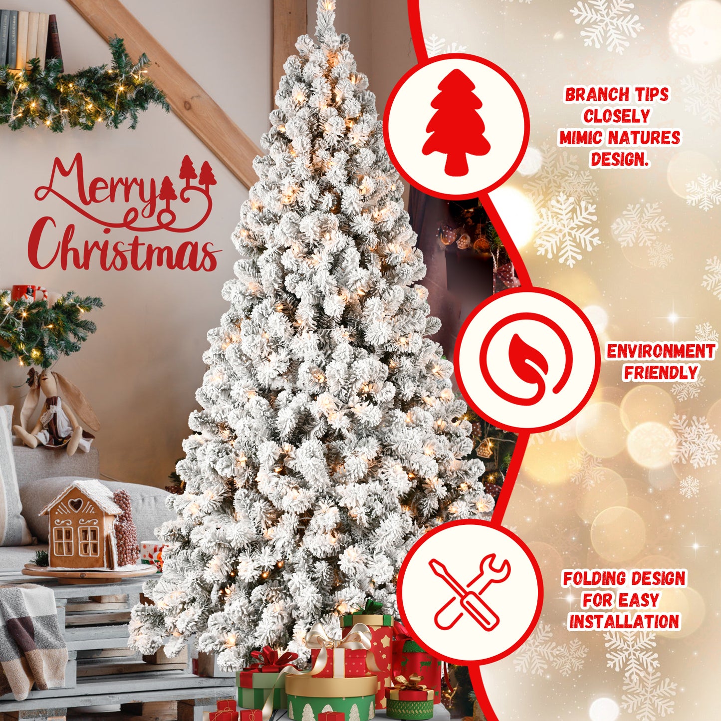 Stunning White Christmas Tree – Perfect for a Winter Wonderland!"