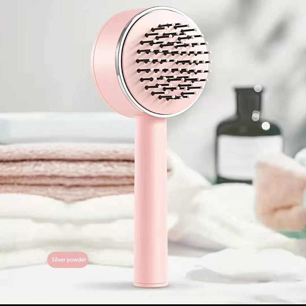 One-click self-cleaning hair brush