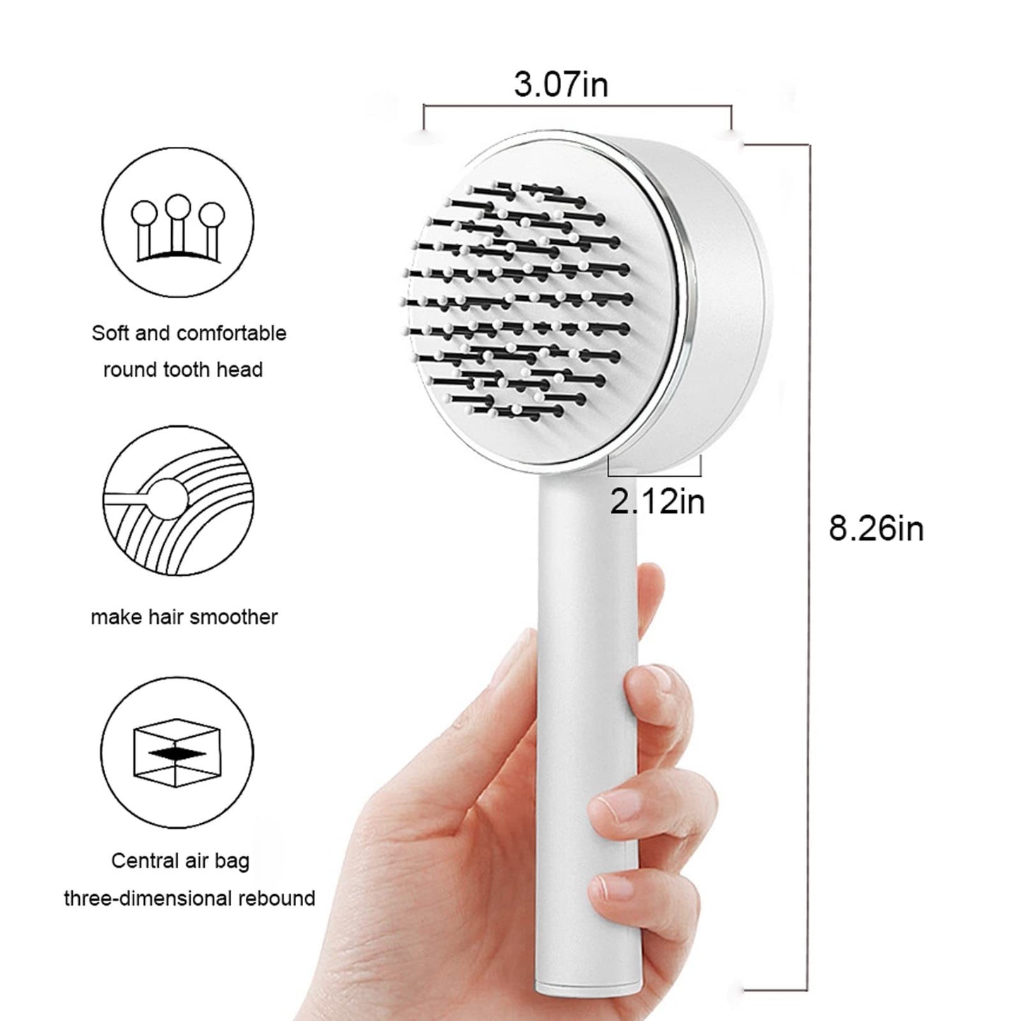 One-click self-cleaning hair brush