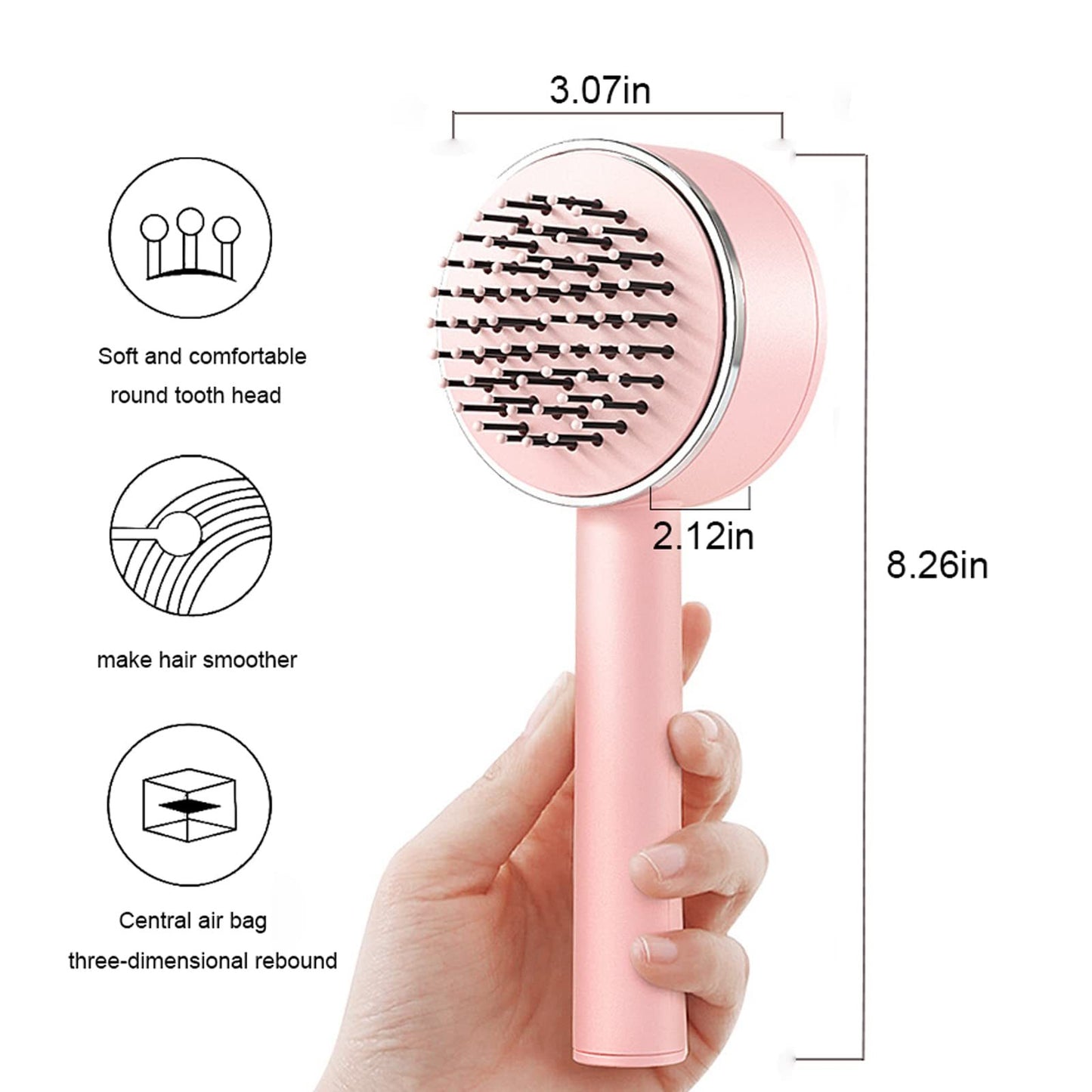 One-click self-cleaning hair brush