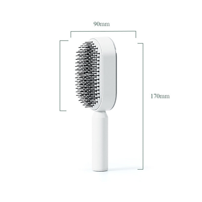 Self cleaning hair brush for female massage scalp