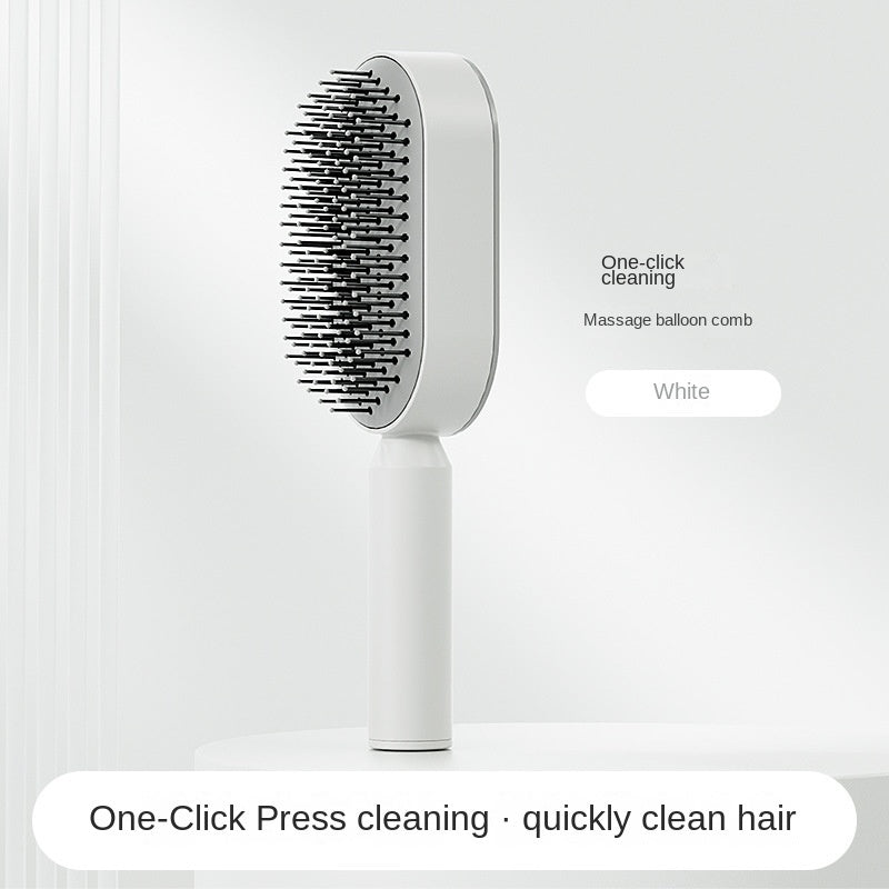 Self cleaning hair brush for female massage scalp