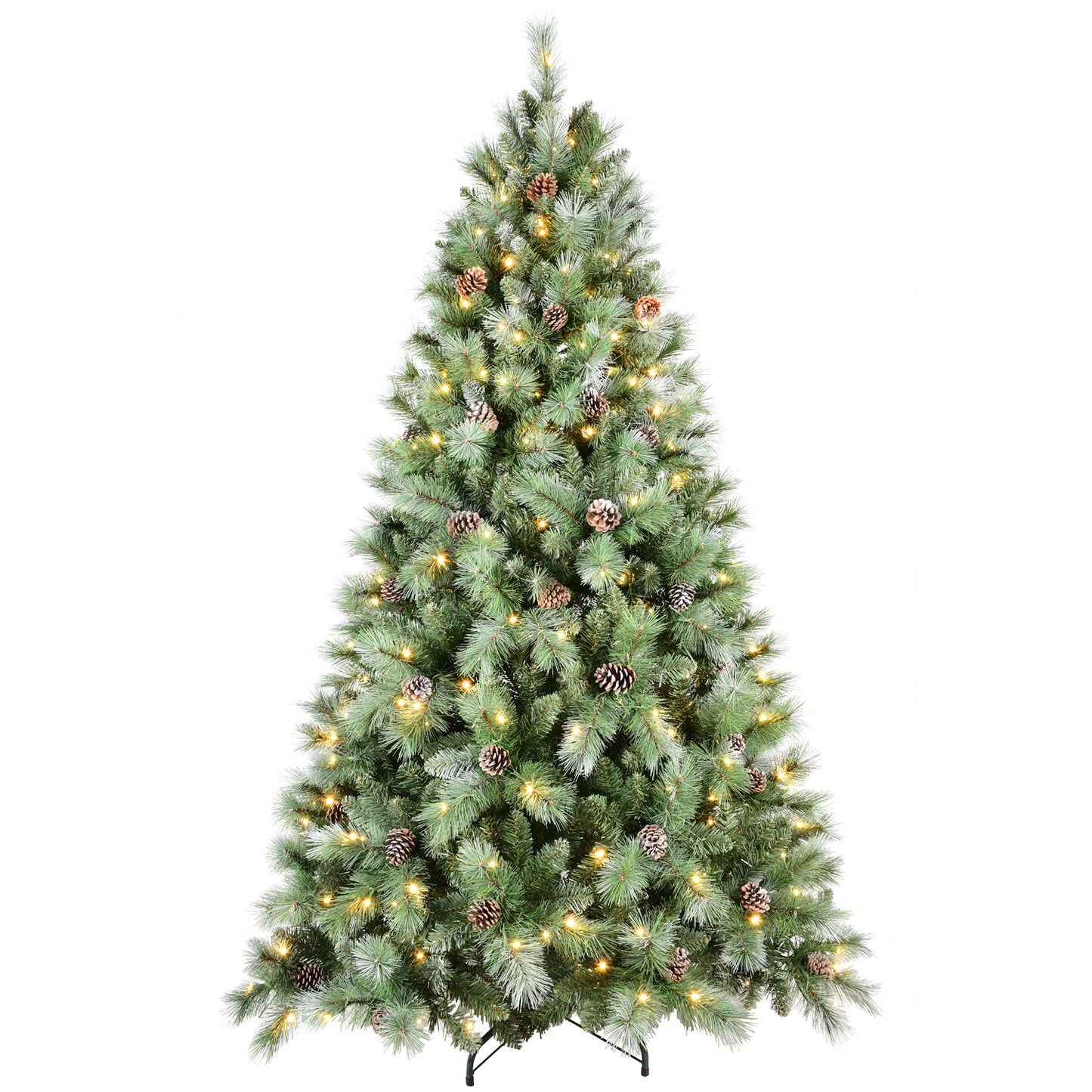 Cheerful Yellow-Green Christmas Tree with Sparkling Lights – Brighten Up Your Home