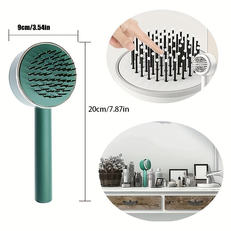 One-click self-cleaning hair brush