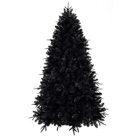 Elegant Black Christmas Tree with Twinkling Lights – Illuminate Your Holidays!