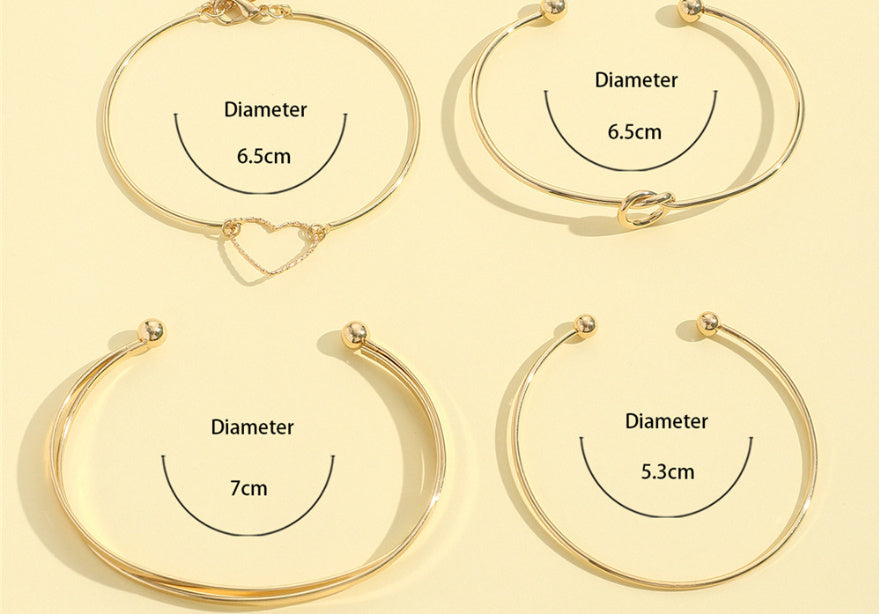 Alloy Love Knot Bracelet Set