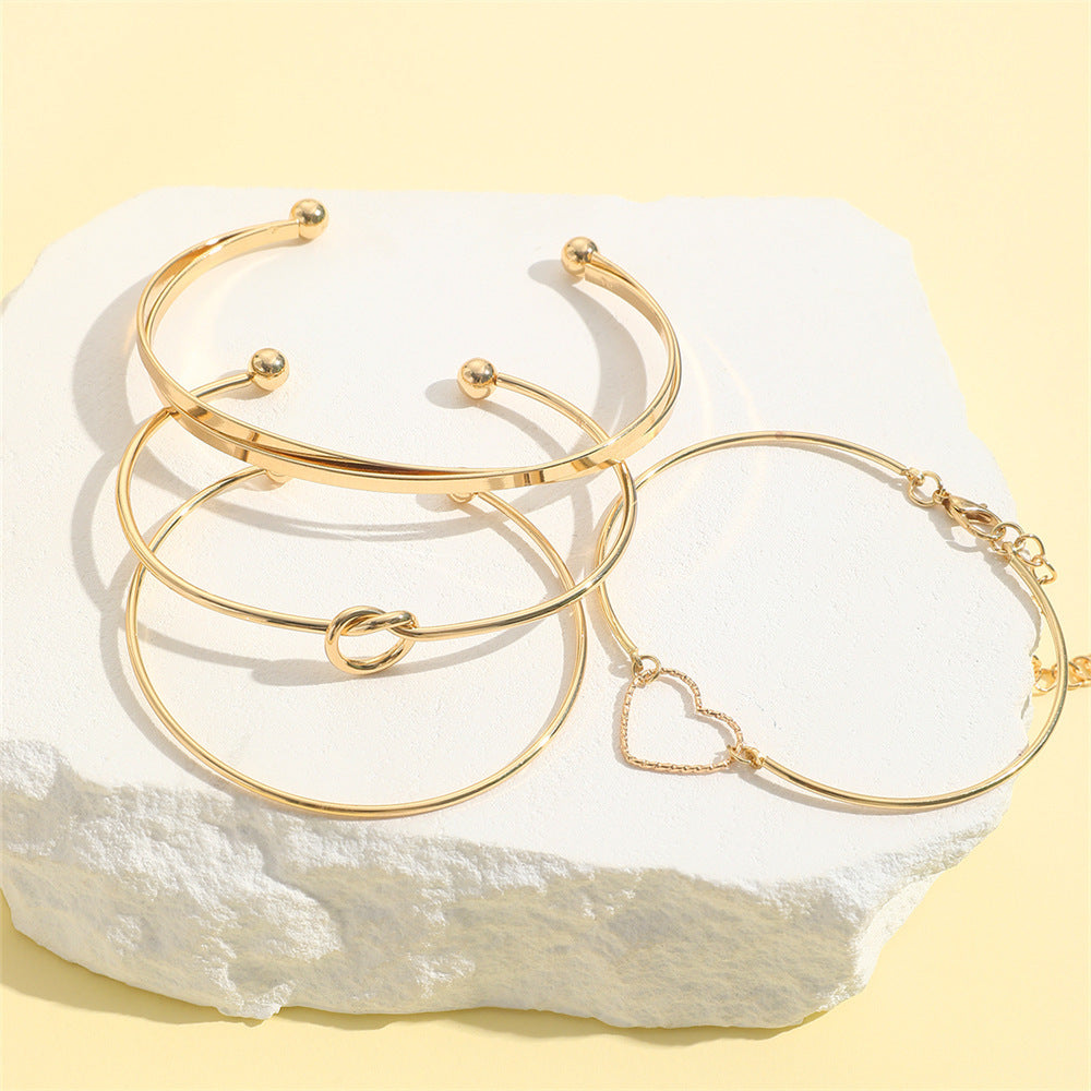 Alloy Love Knot Bracelet Set