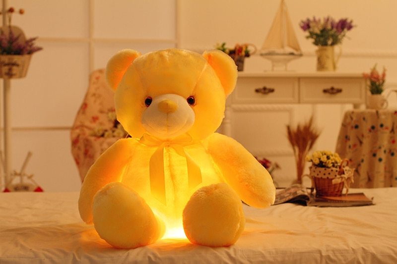 Creative LED-lit teddy bear.