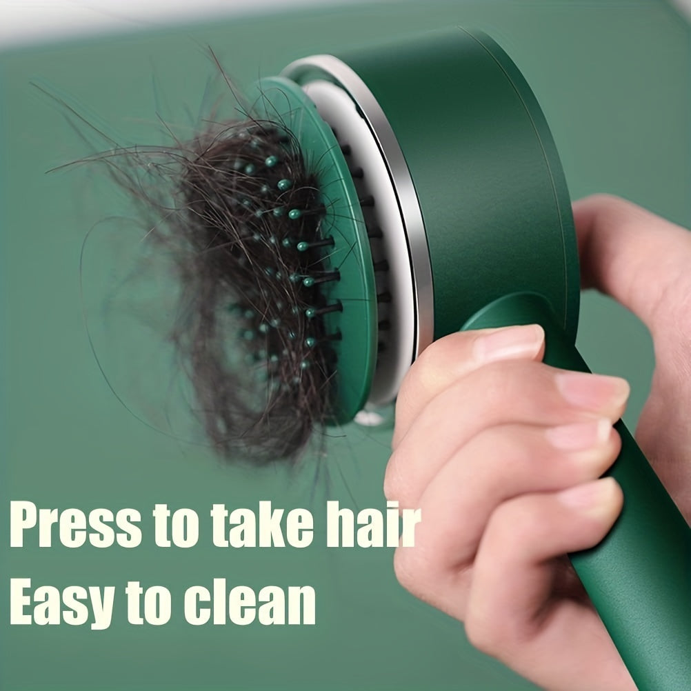 One-click self-cleaning hair brush