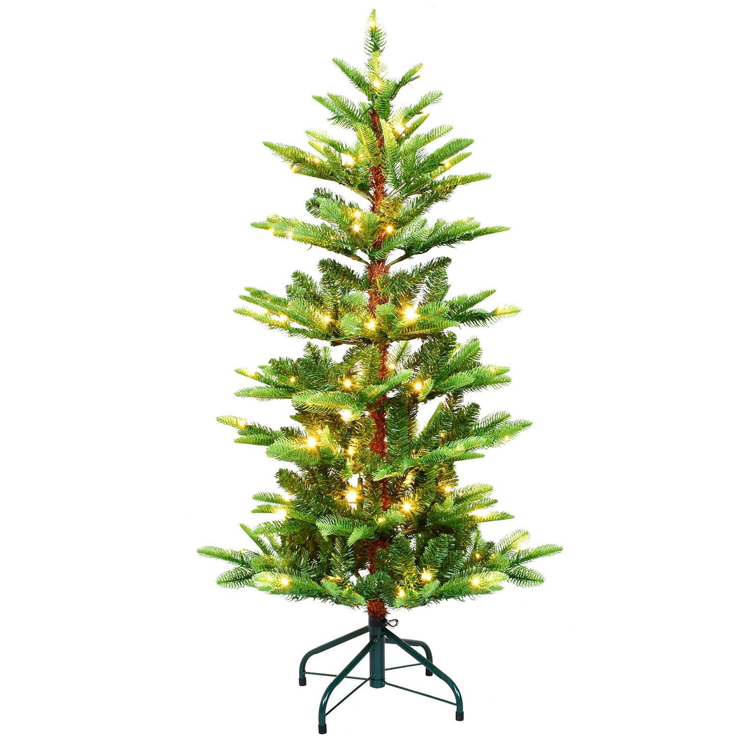 Vibrant Yellow-Green Christmas Tree with Twinkling Lights – Brighten Your Holiday Season!