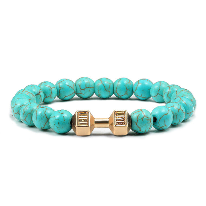 Turquoise Energy Gun Alloy Barbell Bracelet