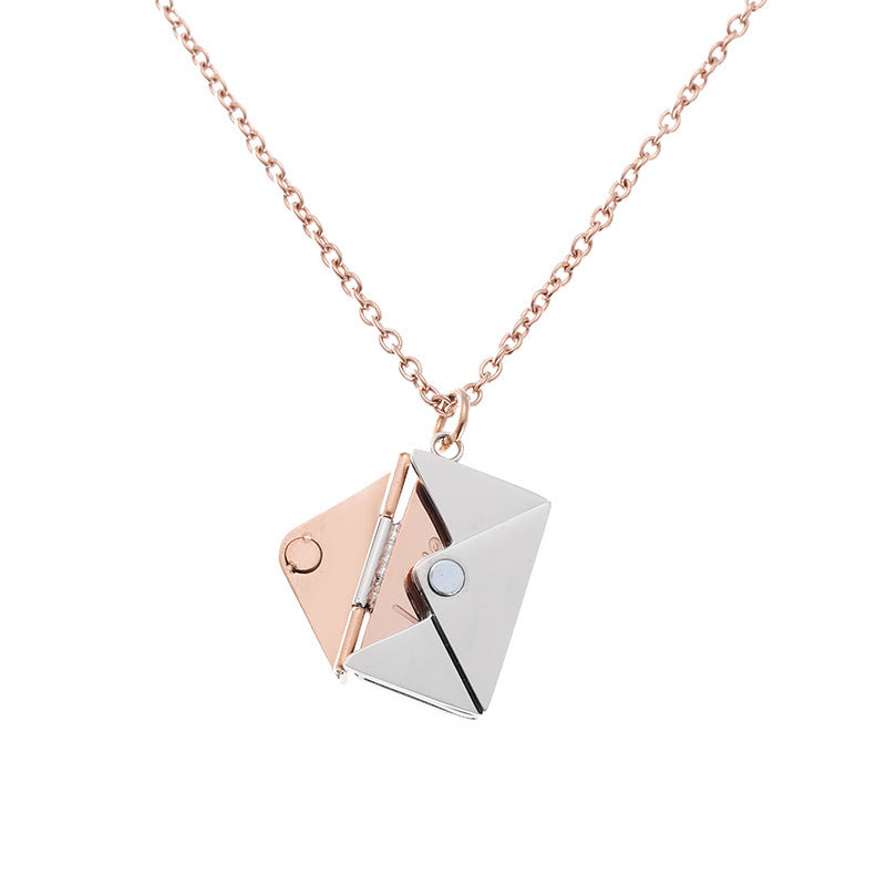 Envelope love letter necklace clavicle chain