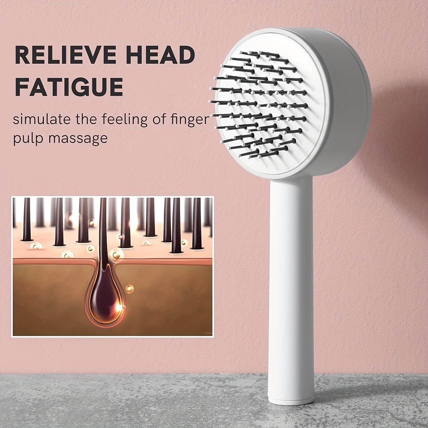 One-click self-cleaning hair brush