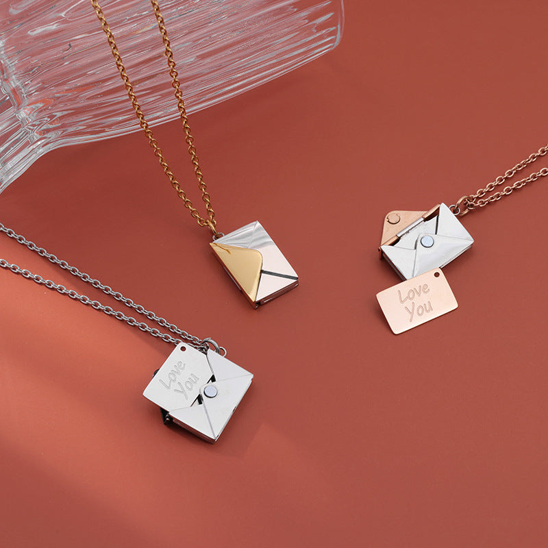 Envelope love letter necklace clavicle chain