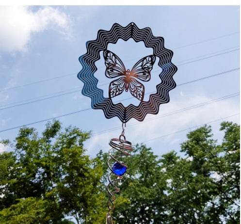 Mirror Hummingbird With Whirling Wind Chimes