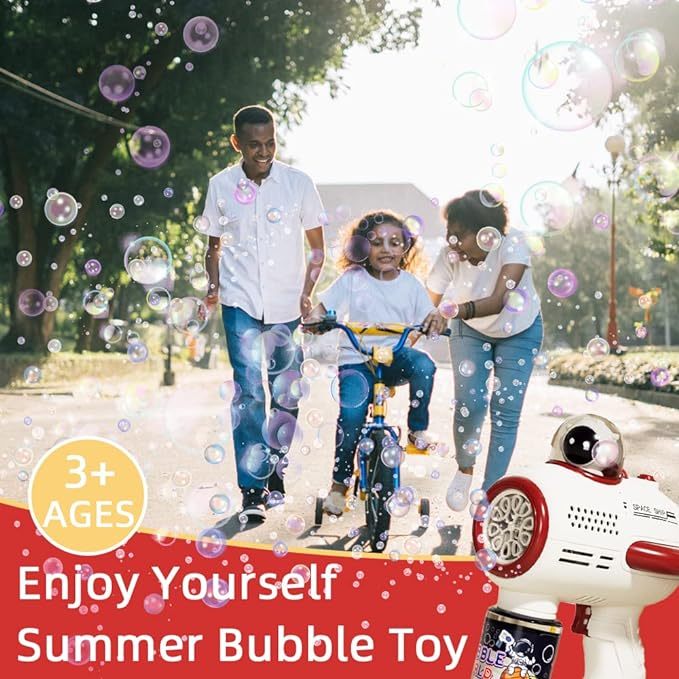 Space bubble machine for kids and toddlers