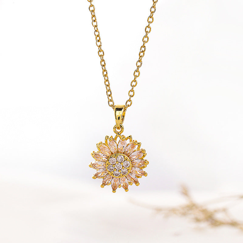 Charm Sunflower Stainless Steel Necklace