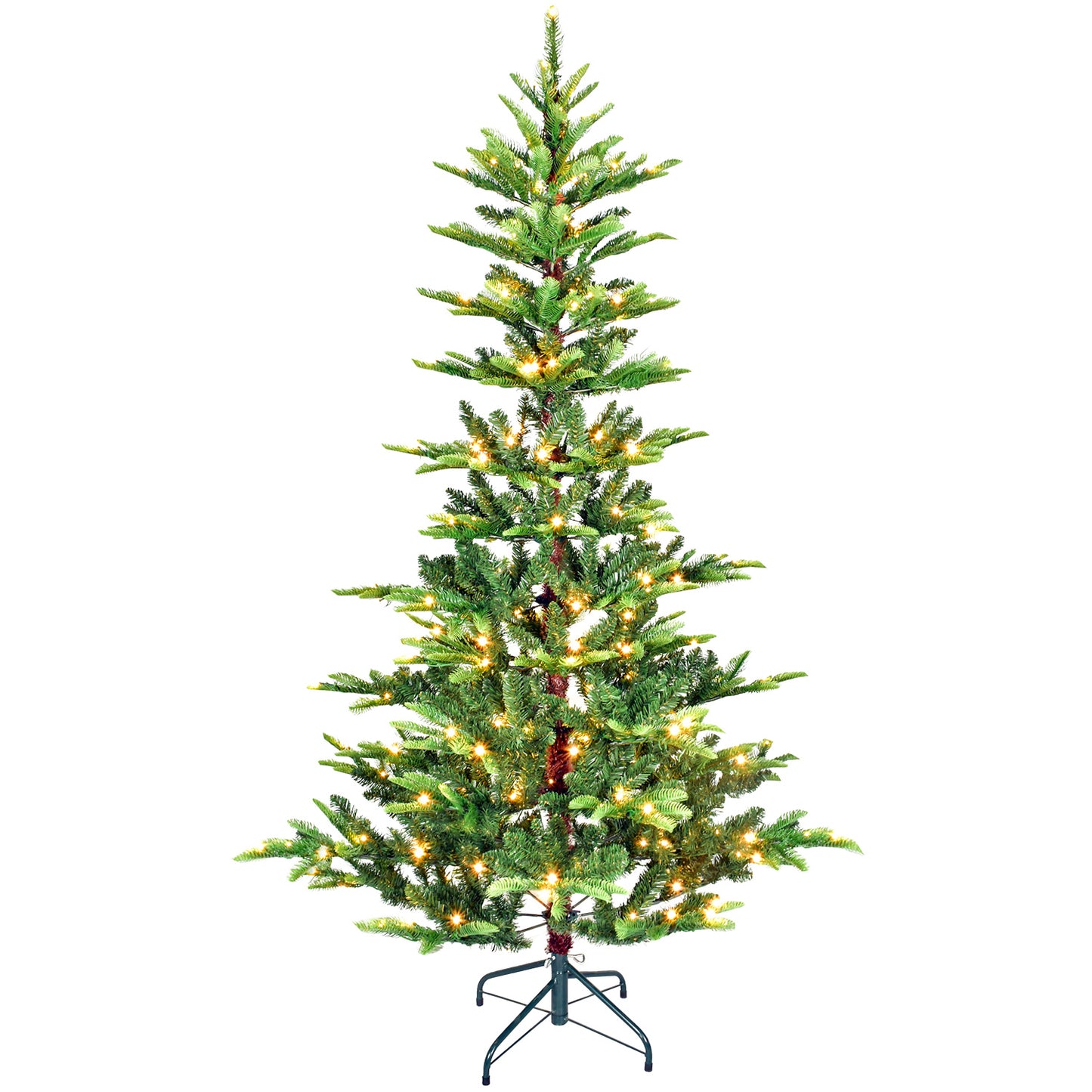 Vibrant Yellow-Green Christmas Tree with Twinkling Lights – Brighten Your Holiday Season!