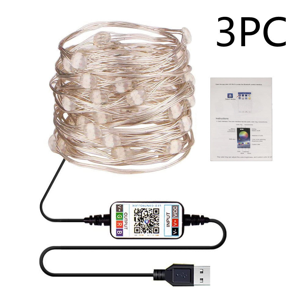 Copper wire light of light-emitting diode string.