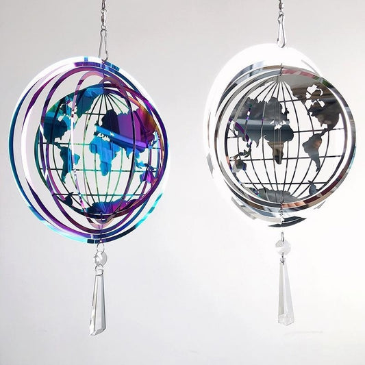 Earth World Map Garden Wind Chimes Hanging Decorations