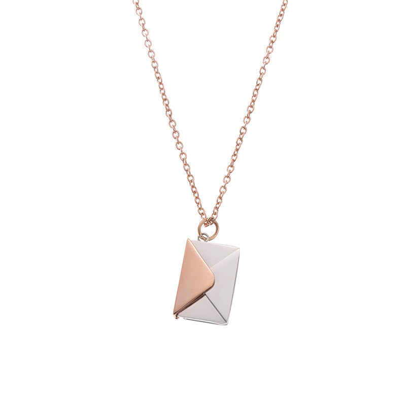 Envelope love letter necklace clavicle chain