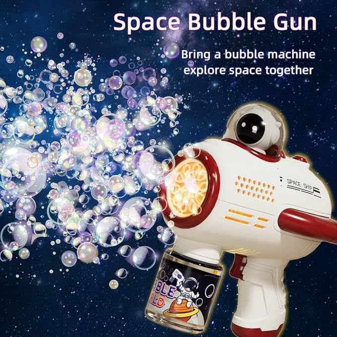 Space bubble machine for kids and toddlers