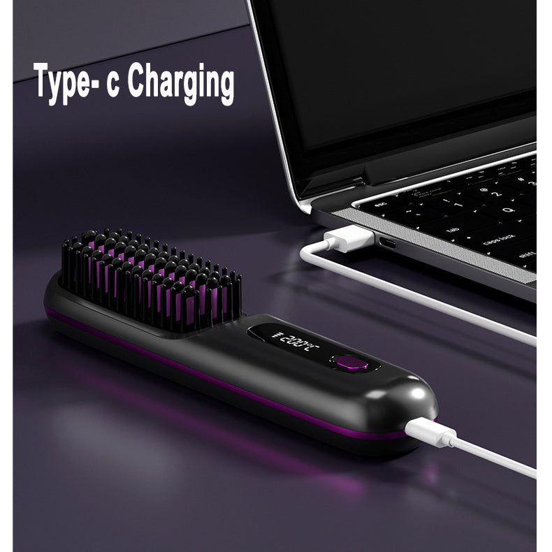 Ceramic Heated Electric Comb Hair Straightener