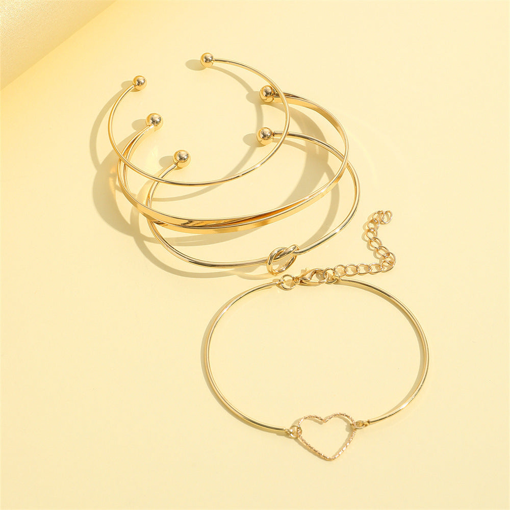 Alloy Love Knot Bracelet Set