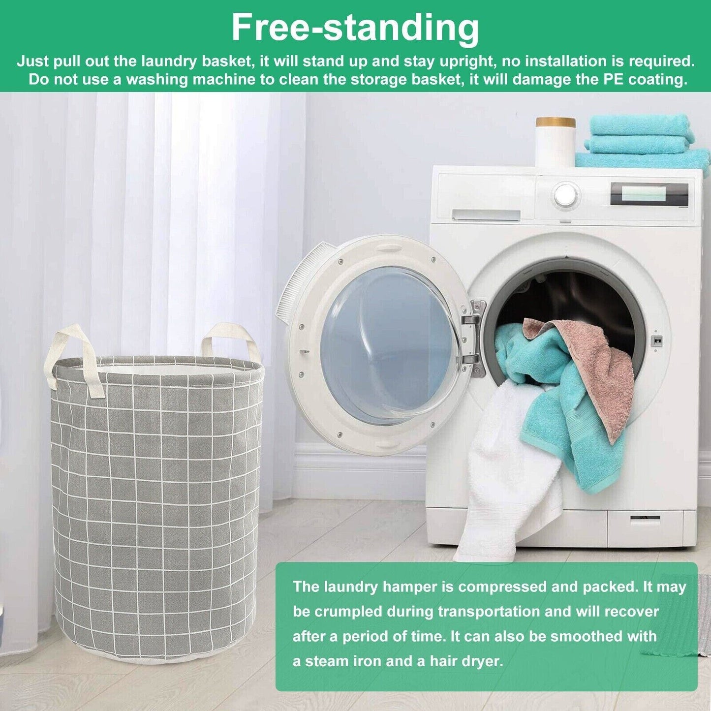 Large Foldable Laundry Basket  Laundry Bag