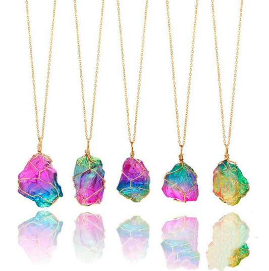 Seven colors crystal pendant transparent