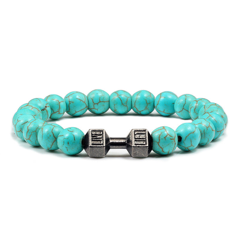 Turquoise Energy Gun Alloy Barbell Bracelet