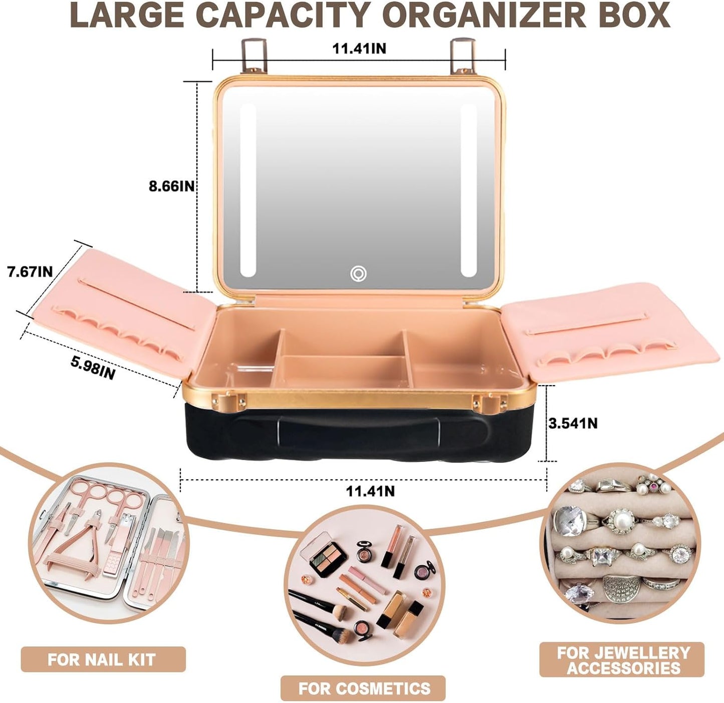 Napfox Makeup Case Travel Makeup Cosmetic