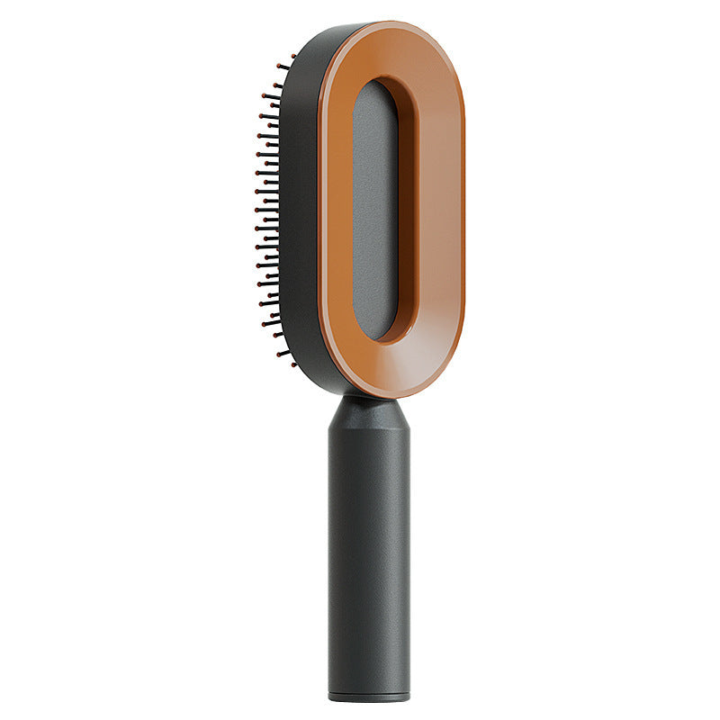 Self-cleaning hair brush for women