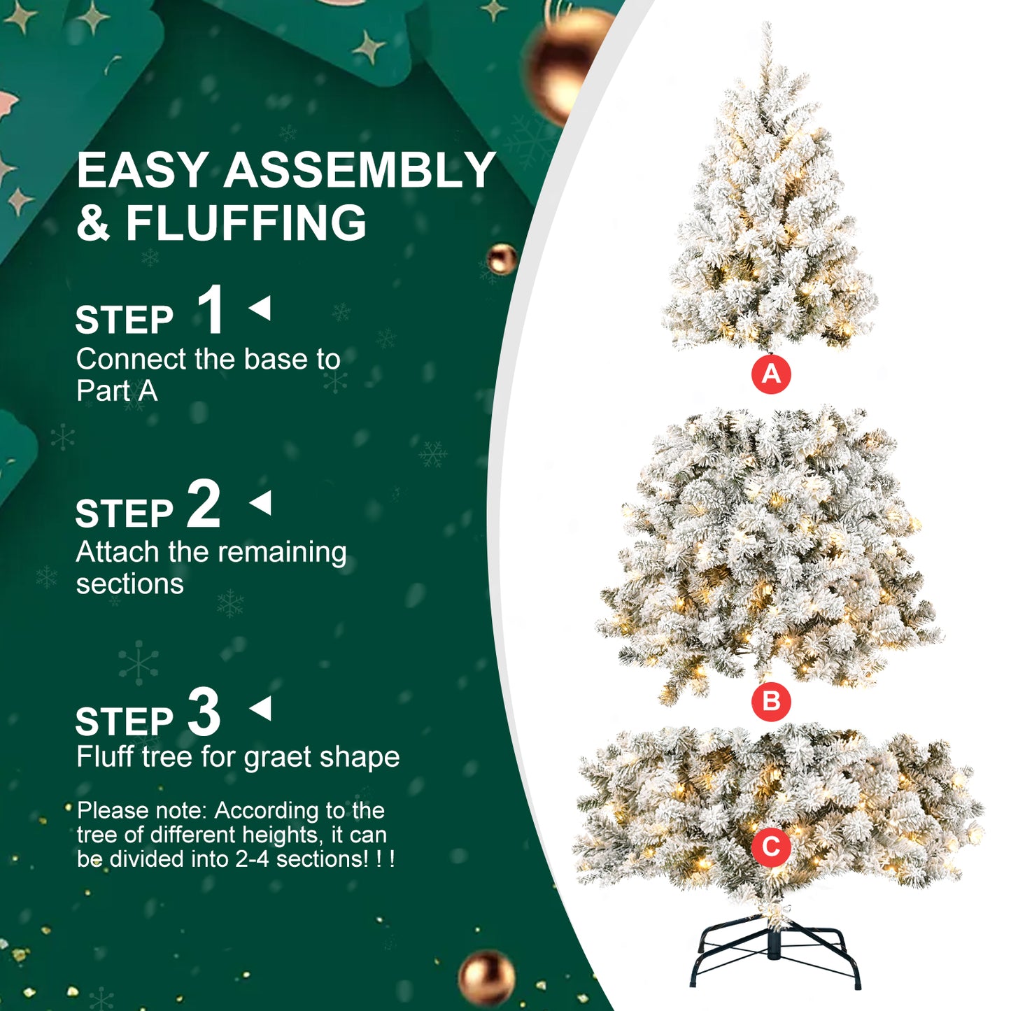 Chic Gray-Yellow Christmas Tree with Twinkling Lights – Modern Elegance for the Holidays