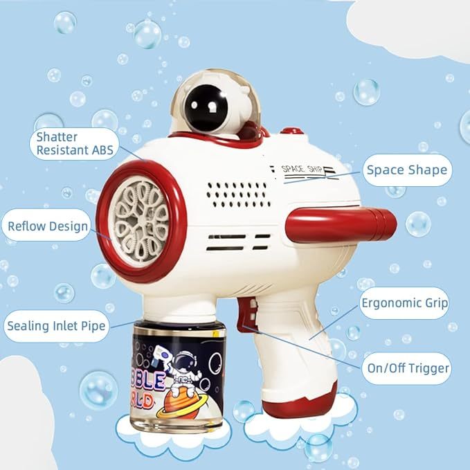 Space bubble machine for kids and toddlers