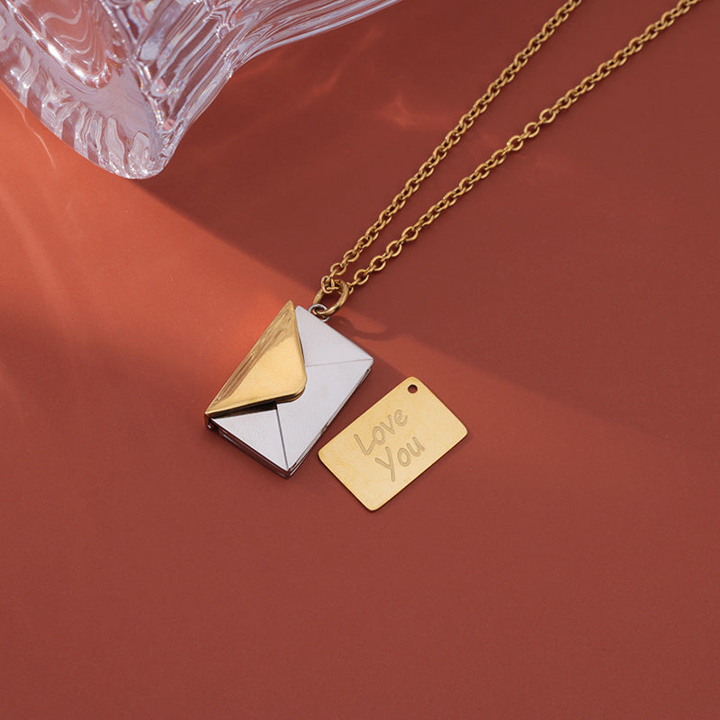 Envelope love letter necklace clavicle chain