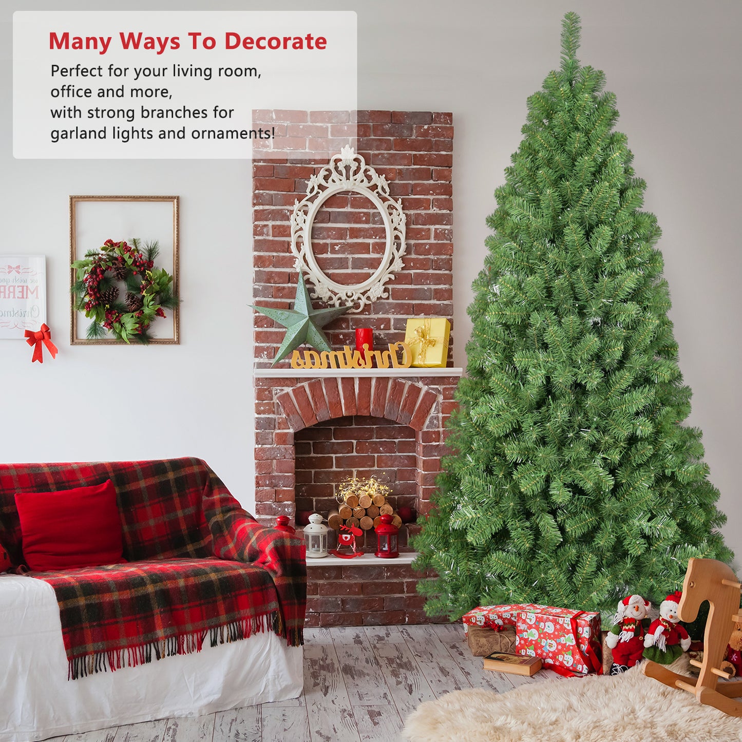 Bright Yellow-Green Christmas Tree with Twinkling Lights – Light Up Your Holidays