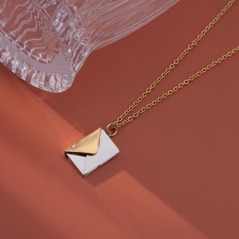 Envelope love letter necklace clavicle chain