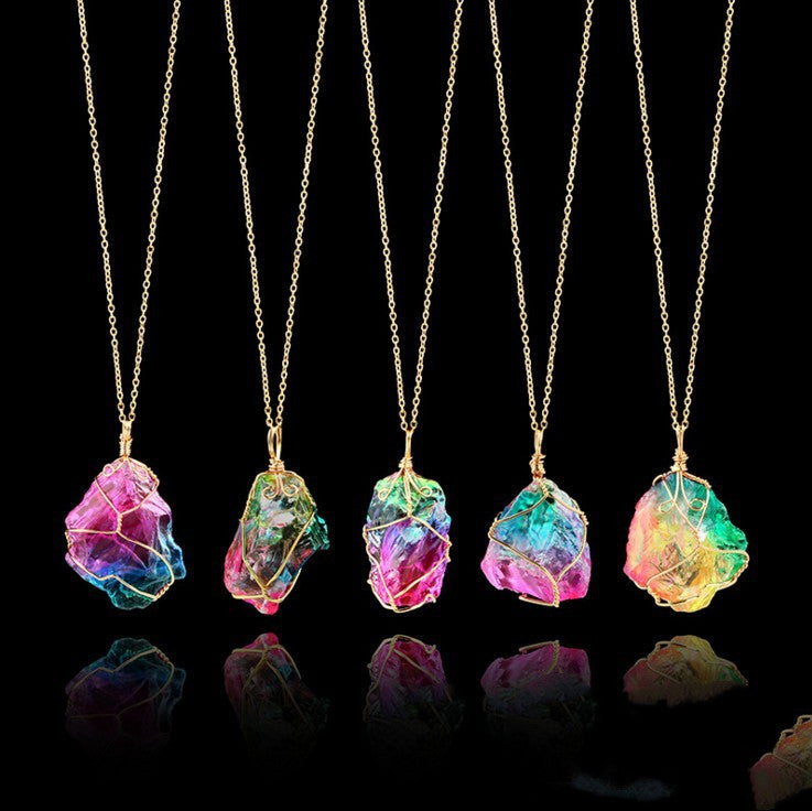 Seven colors crystal pendant transparent