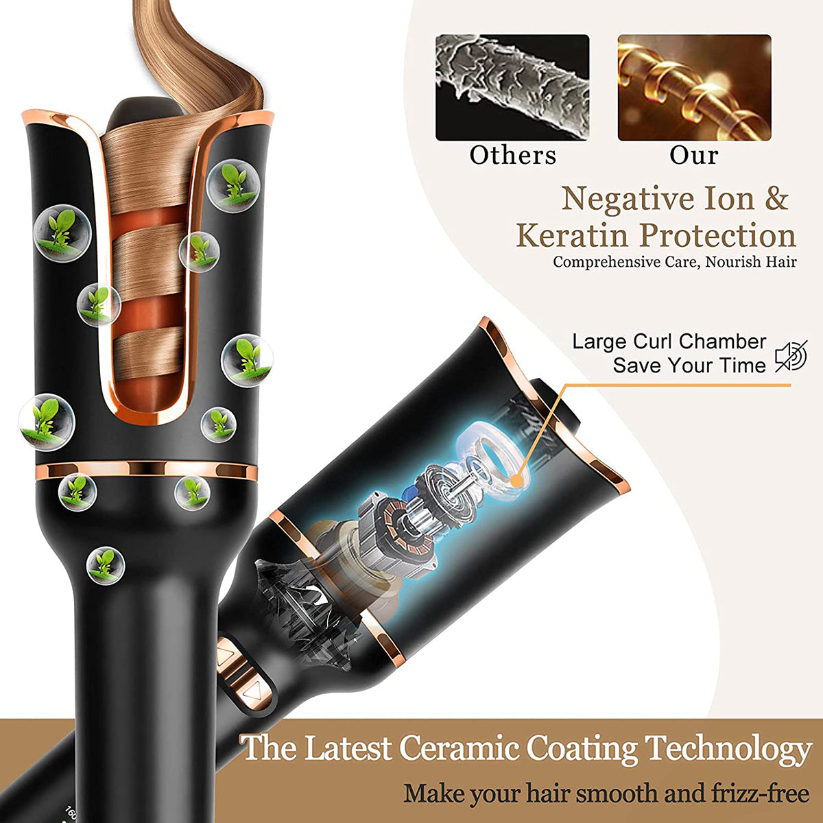 Automatic Hair Curler Flat Iron Wave