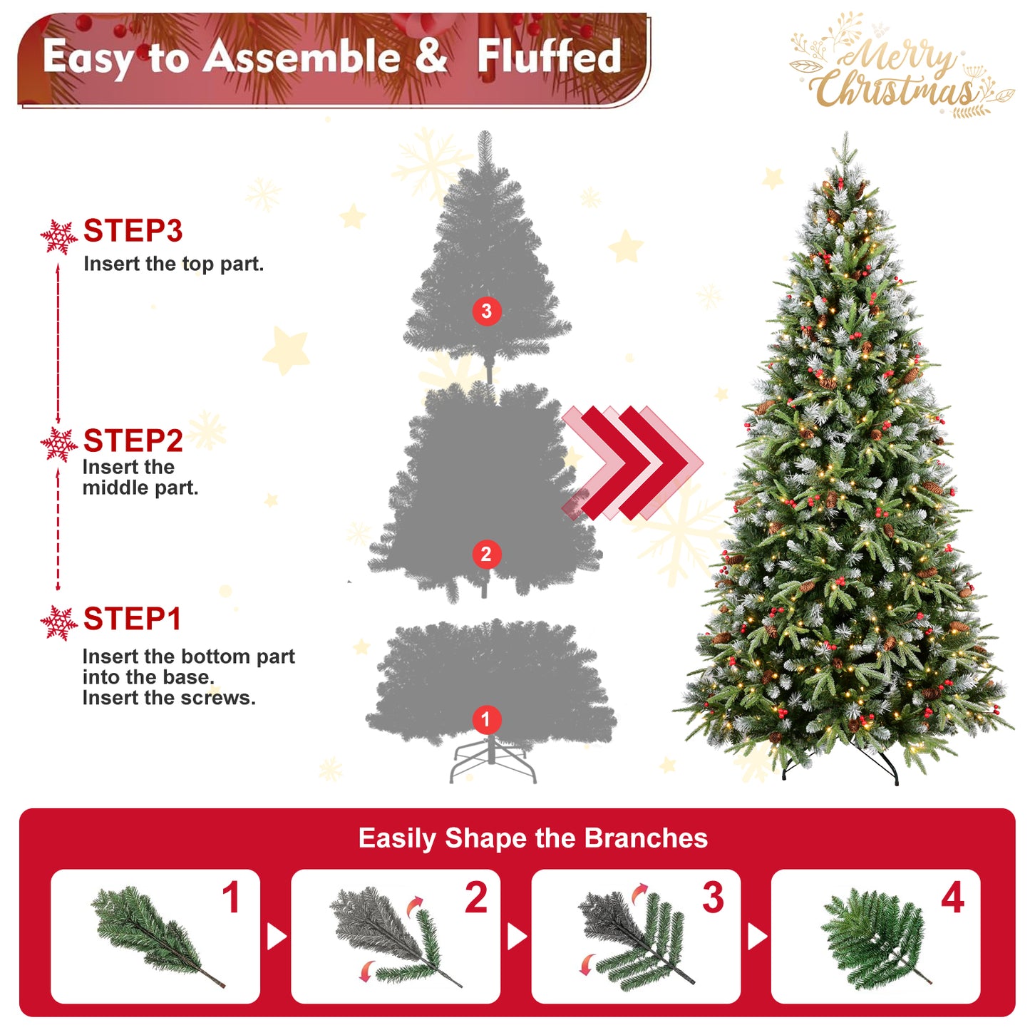 Vibrant Yellow-Green Christmas Tree with LED Lights – Illuminate Your Holiday