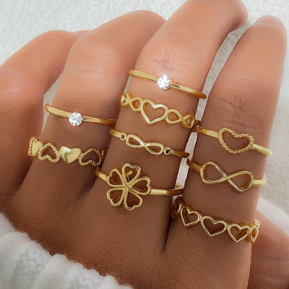 gold heart rings with vintage