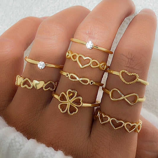 gold heart rings with vintage