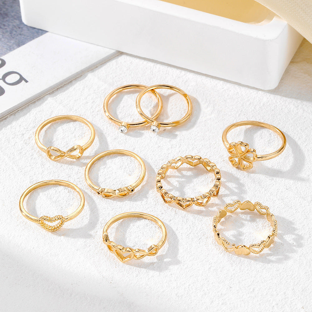 gold heart rings with vintage